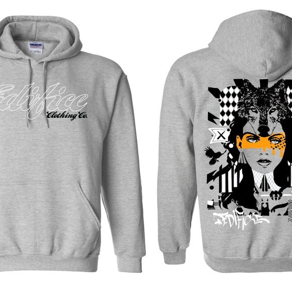 NEW EDIFICE SPIRIT ANIMAL WOLF GIRL HOODIE SIZE LG - Picture 2 of 3